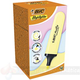 Bic Marking Highlighter Flat Marcador Fluorescente - Punta Biselada - Amarillo Pastel-1