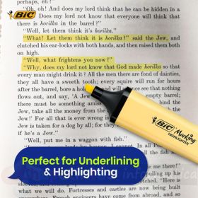 Bic Marking Highlighter Flat Marcador Fluorescente - Punta Biselada - Amarillo Pastel-3