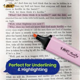 Bic Marking Highlighter Flat Marcador Fluorescente - Punta Biselada - Rosa Pastel-3