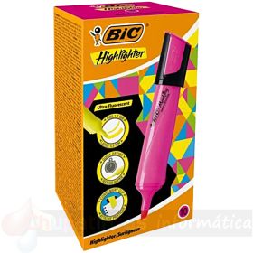 Bic Marking Highlighter Flat Marcador Fluorescente - Punta Biselada - Rosa-1