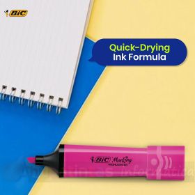 Bic Marking Highlighter Flat Marcador Fluorescente - Punta Biselada - Rosa-3