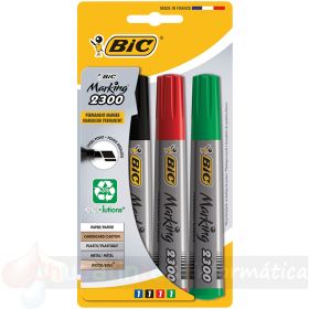 Bic Marking 2300 Ecolutions Pack 4 Rotuladores Permanentes - Ecológico - Secado Rápido - Color Negro-1