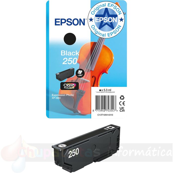 Epson 250 Negro Cartucho de Tinta Original