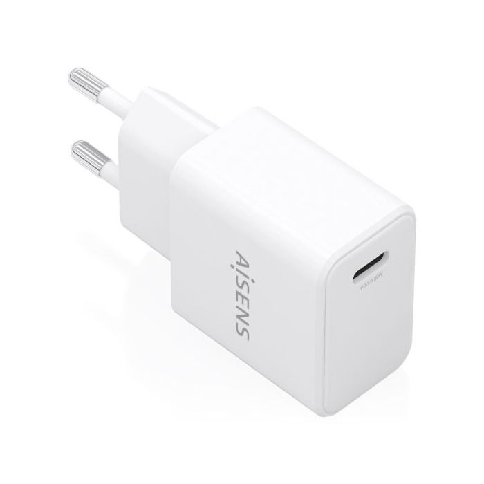 Aisens Cargador Gan 20W - 1xUSB-C PD3.0 - Color Blanco