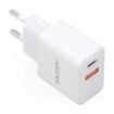 Aisens Cargador Gan 20W - 1xUSB-C PD3.0 - 1xUSB-A QC3.0 - Color Blanco