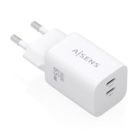 Aisens Cargador Gan 65W - 2xUSB-C PD3.0 QC4.0 - Color Blanco