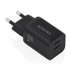 Aisens Cargador Gan 65W - 2xUSB-C PD3.0 QC4.0 - Color Negro