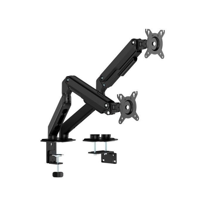 Aisens Soporte de Mesa Eco con Contrapeso Giratorio e Inclinable para Monitor/TV de 17-32  - 2 Brazos y 3 Pivotes - Peso máximo