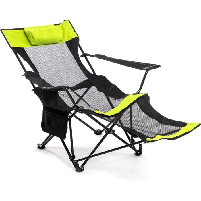Innovagoods Kampfort Silla Tumbona de Camping Plegable 3 en 1 - Soporta 120Kg - Bolsillo Lateral - Bolsa de Transporte