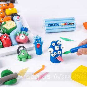 Milan Caja con 10 Barras de Plastilina de 150gr - Base de Almidón de Maíz - Sin Gluten - Mezclables - Colores Surtidos-3