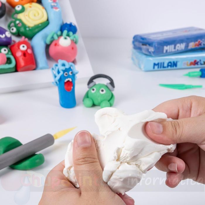 Milan Caja con 10 Barras de Plastilina de 150gr - Base de Almidón de Maíz - Sin Gluten - Mezclables - Colores Surtidos-4