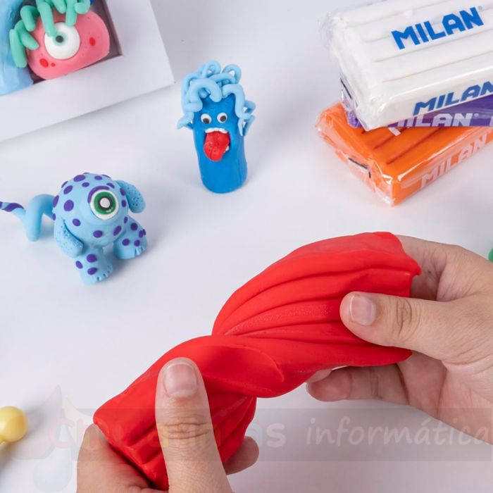 Milan Caja con 10 Barras de Plastilina de 150gr - Base de Almidón de Maíz - Sin Gluten - Mezclables - Colores Surtidos-5