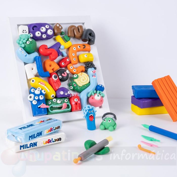 Milan Caja con 10 Barras de Plastilina de 150gr - Base de Almidón de Maíz - Sin Gluten - Mezclables - Colores Surtidos-6