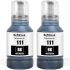 Epson 111 Negro - Pack 2 Botellas de Tinta Pigmentada Genéricas C13T03M140