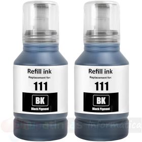 Epson 111 Negro - Pack 2 Botellas de Tinta Pigmentada Genéricas C13T03M140