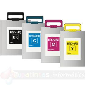 Epson T9745 Pack de 4 Cartuchos de Tinta Pigmentada Genéricos: T9741+T9742+T9743+T9744