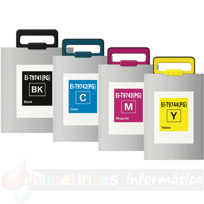 Epson T9745 Pack de 4 Cartuchos de Tinta Pigmentada Genéricos: T9741+T9742+T9743+T9744