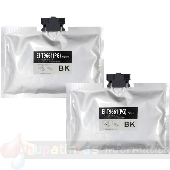Epson T9661 Negro Pack 2 Cartuchos de Tinta Pigmentada Genéricos - Reemplaza C13T966140