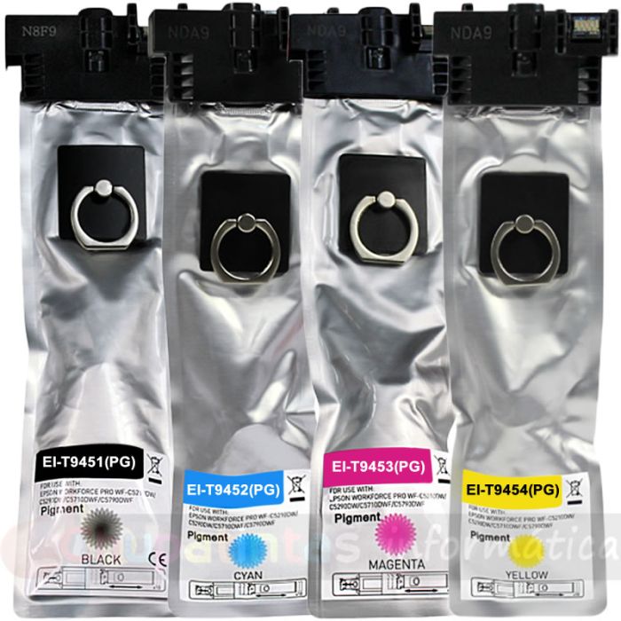 Epson T945-Series Pack Ahorro 4 Cartuchos de Tinta Genéricos: T9451+T9452+T9453+T9454