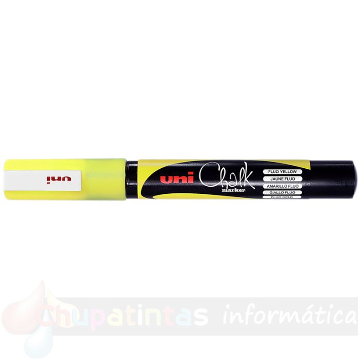 Uni-ball PWE-3MS Marcador de Tiza Liquida - Punta Cónica 0.7mm - Borrado en Húmedo - Resistente a la Lluvia - Color Amarillo-2