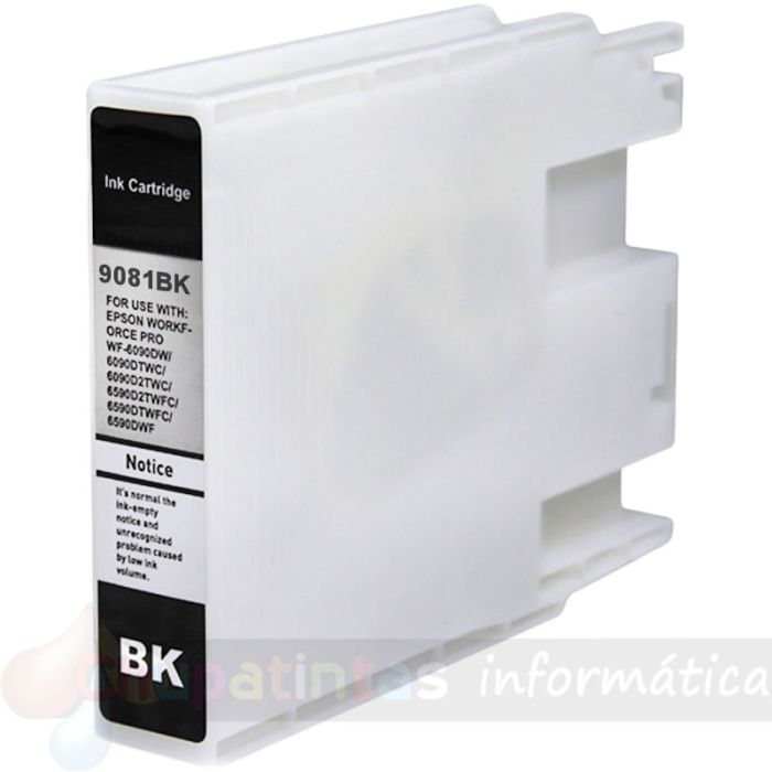 Epson T9081 Negro Cartucho de Tinta Pigmentada Genérico - Reemplaza C13T908140