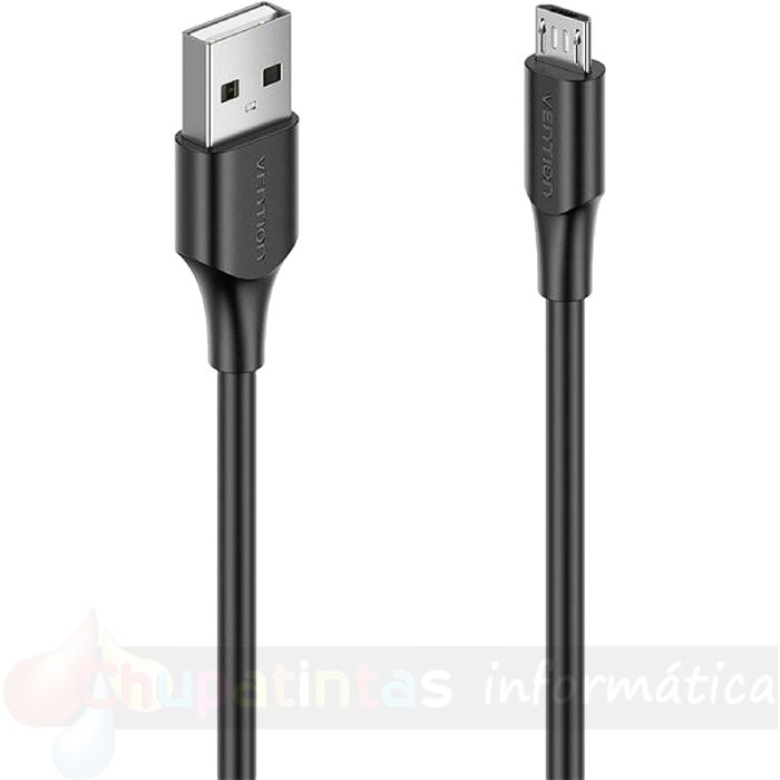 Vention Cable USB 2.0 Macho a MicroUSB Macho - 1m - 3A - 60W - 480Mbps - Color Negro-2