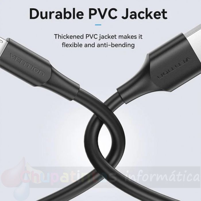 Vention Cable USB 2.0 Macho a MicroUSB Macho - 1m - 3A - 60W - 480Mbps - Color Negro-7