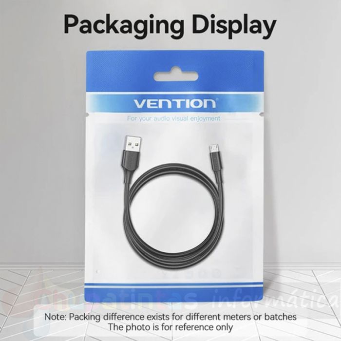 Vention Cable USB 2.0 Macho a MicroUSB Macho - 1m - 3A - 60W - 480Mbps - Color Negro-10
