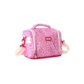Milan Pink Flowers Bolsa Isotermica Porta Alimentos de 5L - Gran Capacidad - Apertura Total - Bolsillo Interior de Malla - Corre
