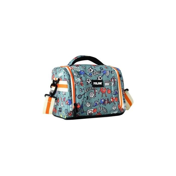 Milan Sports Bolsa Isotermica Porta Alimentos de 5L - Gran Capacidad - Apertura Total - Bolsillo Interior de Malla - Correa Regu