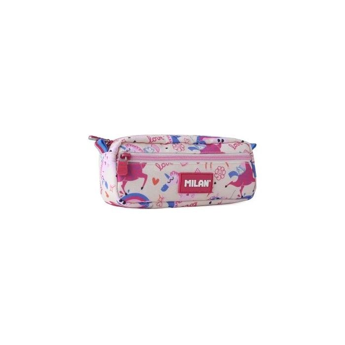 Milan Flowicorn Portatodo Rectangular - 2 Compartimentos con Cremallera