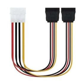 Nanocable Cable SATA Alimentacion 5.25  Molex 4pin Macho a 2x SATA Hembra 0.30m