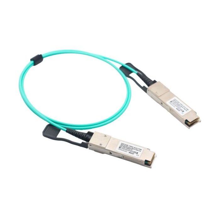 Ruijie 100G-AOC-10M Cable de Fibra Optica AOC - QSFP28 - 10 Metros - 100 Gbps por Canal - Color Turquesa