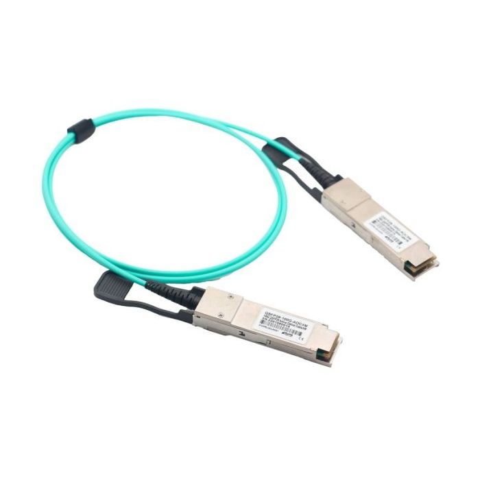 Ruijie 100G-AOC-5M Cable de Fibra Optica AOC - QSFP28 - 5 Metros - 100 Gbps por Canal - Color Turquesa