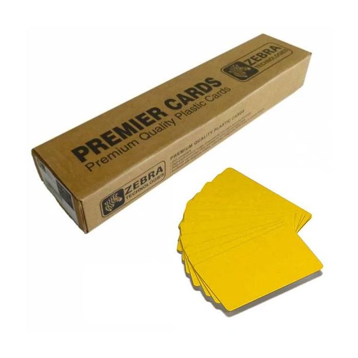 Zebra Pack de 500 Tarjetas de PVC Originales Imprimibles Amarillas 30mil - 104523-131