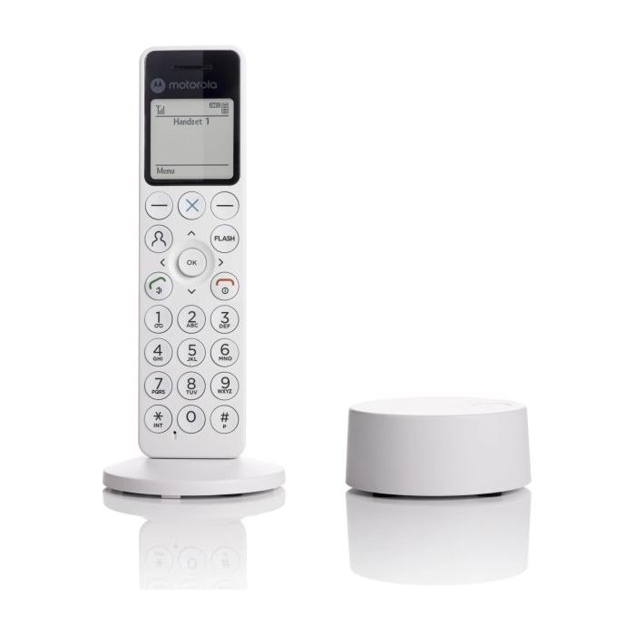Motorola DOT411  Telefono Inalambrico Dect - Gran Pantalla LCD - Teclado Retroiluminado - Contestador Automatico Integrado - Man