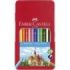 Faber-Castell Classic Colour Caja Metalica con 12 Lapices de Colores Hexagonales - Resistencia a la Rotura - Colores Surtidos