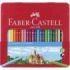 Faber-Castell Classic Colour Caja Metalica con 24 Lapices de Colores Hexagonales - Resistencia a la Rotura - Colores Surtidos