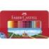 Faber-Castell Classic Colour Caja Metalica con 60 Lapices de Colores Hexagonales + 2 Lapices de Grafito, Goma de Borrar y Sacapu
