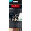 Faber-Castell Black Edition Skin Tones Pack de 12 Lapices de Colores Tonos de Piel - Mina Supersuave - Madera Negra - Ideales pa