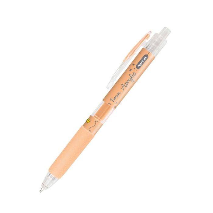 Online Boligrafo Retractil - Tinta Acrilica - Punta Fina de 1mm - Color Melocoton