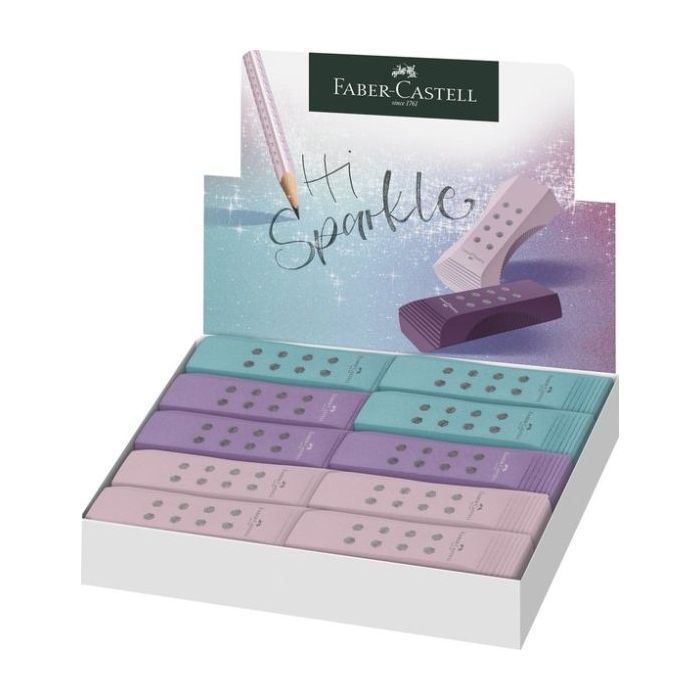 Faber-Castell Sparkle RollOn Goma de Borrar - Libre de PVC - Bajo Residuo - Colores Surtidos