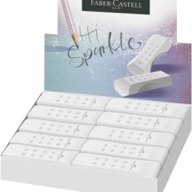 Faber-Castell Sparkle RollOn Goma de Borrar - Libre de PVC - Bajo Residuo - Color Blanco
