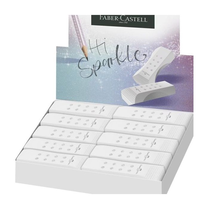 Faber-Castell Sparkle RollOn Goma de Borrar - Libre de PVC - Bajo Residuo - Color Blanco