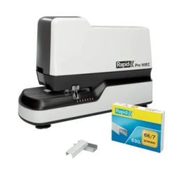Rapid Pro 90EC Grapadora Electrica - Grapa hasta 50 Hojas - Usa Grapas Nº66 y Nº44 - Grapado Cerrado - Ajuste Automatico de la F