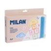 Milan Pack de 8 Tizas Redondas Maxi ø 2,4cm - Antipolvo - No Contienen Caseina - Colores Surtidos