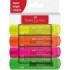 Faber-Castell Textliner 46 Superfluorescente Pack de 4 Marcadores Fluorescentes - Punta Biselada - Trazo entre 1mm y 5mm - Tinta