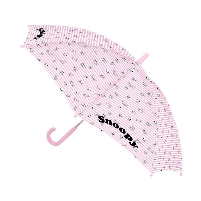 Safta Snoopy Paraguas Manual - Diametro de 70cm - Cupula con 8 Paneles - Asa y Punta de PVC - Poliester - Poe Transparente - Col