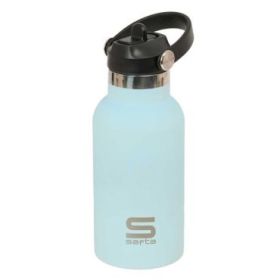 Safta Botella Isotermica Infantil - Capacidad 350ml - Tapon Roscado con Valvula - Base de Silicona - Asa Superior - Acero Inoxid