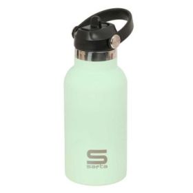 Safta Botella Isotermica Infantil - Capacidad 350ml - Tapon Roscado con Valvula - Base de Silicona - Asa Superior - Acero Inoxid